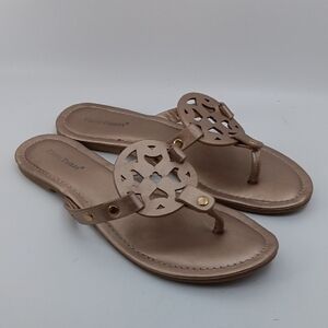 FIERRE DUMAS PINK METTALIC SANDALS